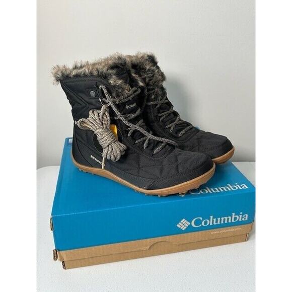 Columbia Mintx Shorty III Boots OmniHeat Waterproof Lightweight Black Size 9 NIB - Picture 1 of 12
